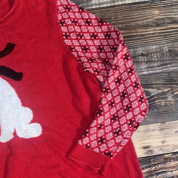 CJ Banks Red Polar Bear Christmas Sweater size 1X - Picture 3 of 4